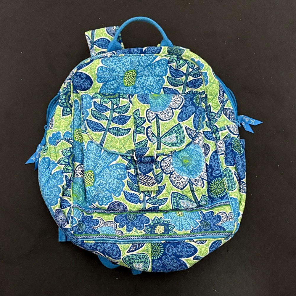 Vera Bradley Floral Blue and Green Backpack
